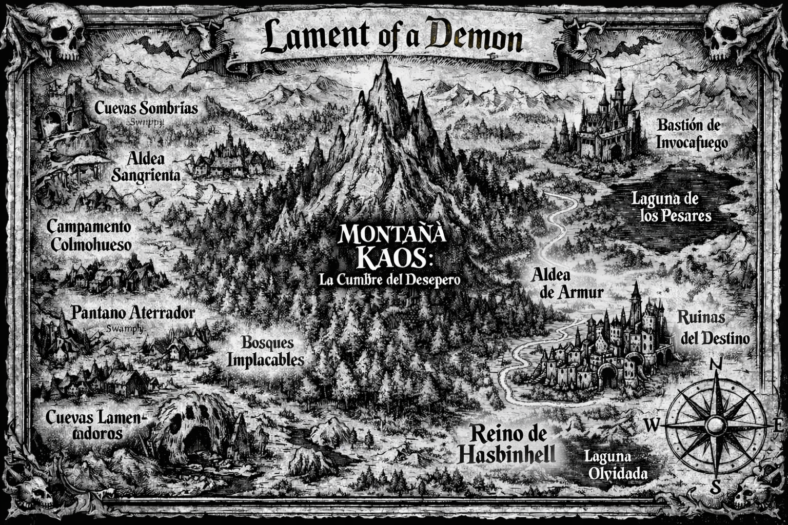 Fragmento de mapa: El Mundo de Lament of a Demon